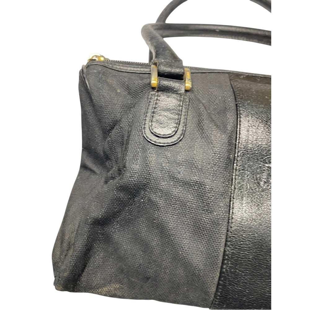 Fendi Black Vintage Satchel with Gold Accents - Picture 8 of 12